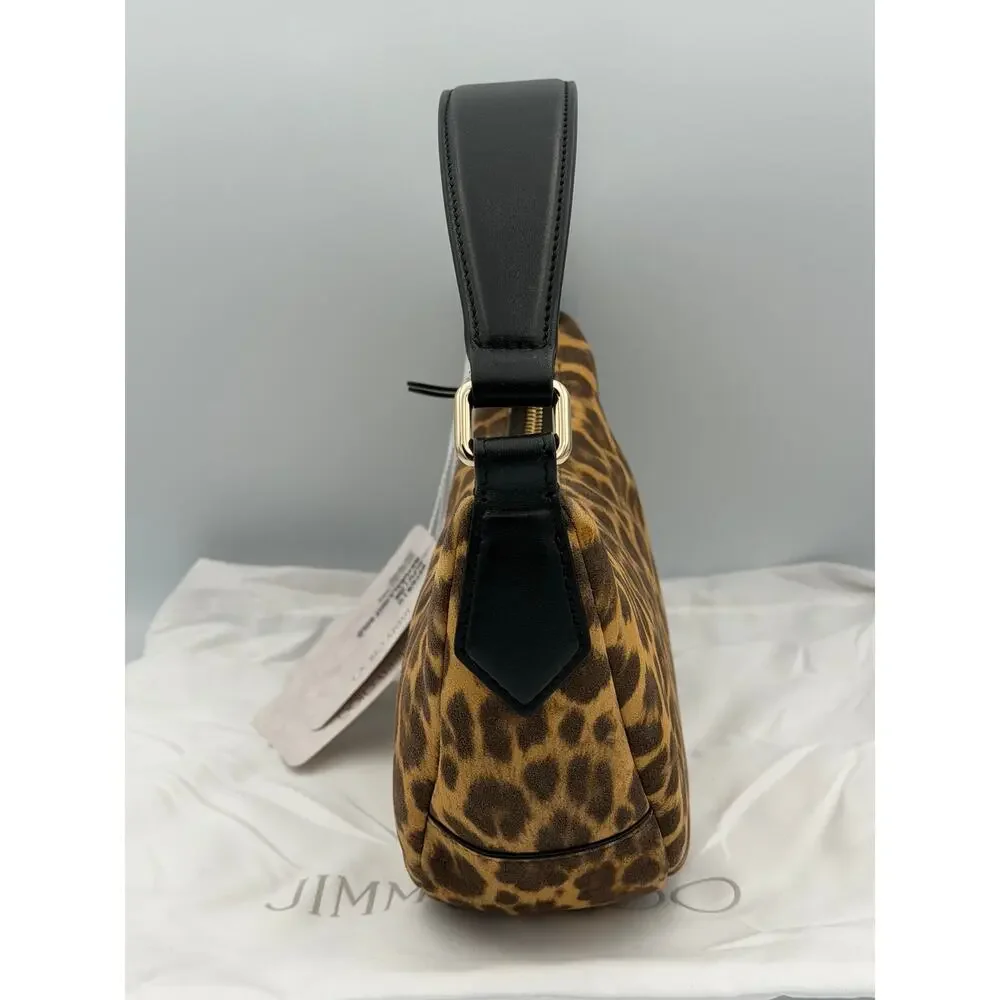 Rare Jimmy Choo Hobo Leopard Print Suede Shoulder Bag